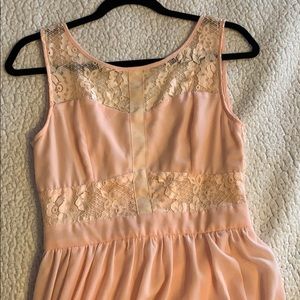Peach maxi dress with lace